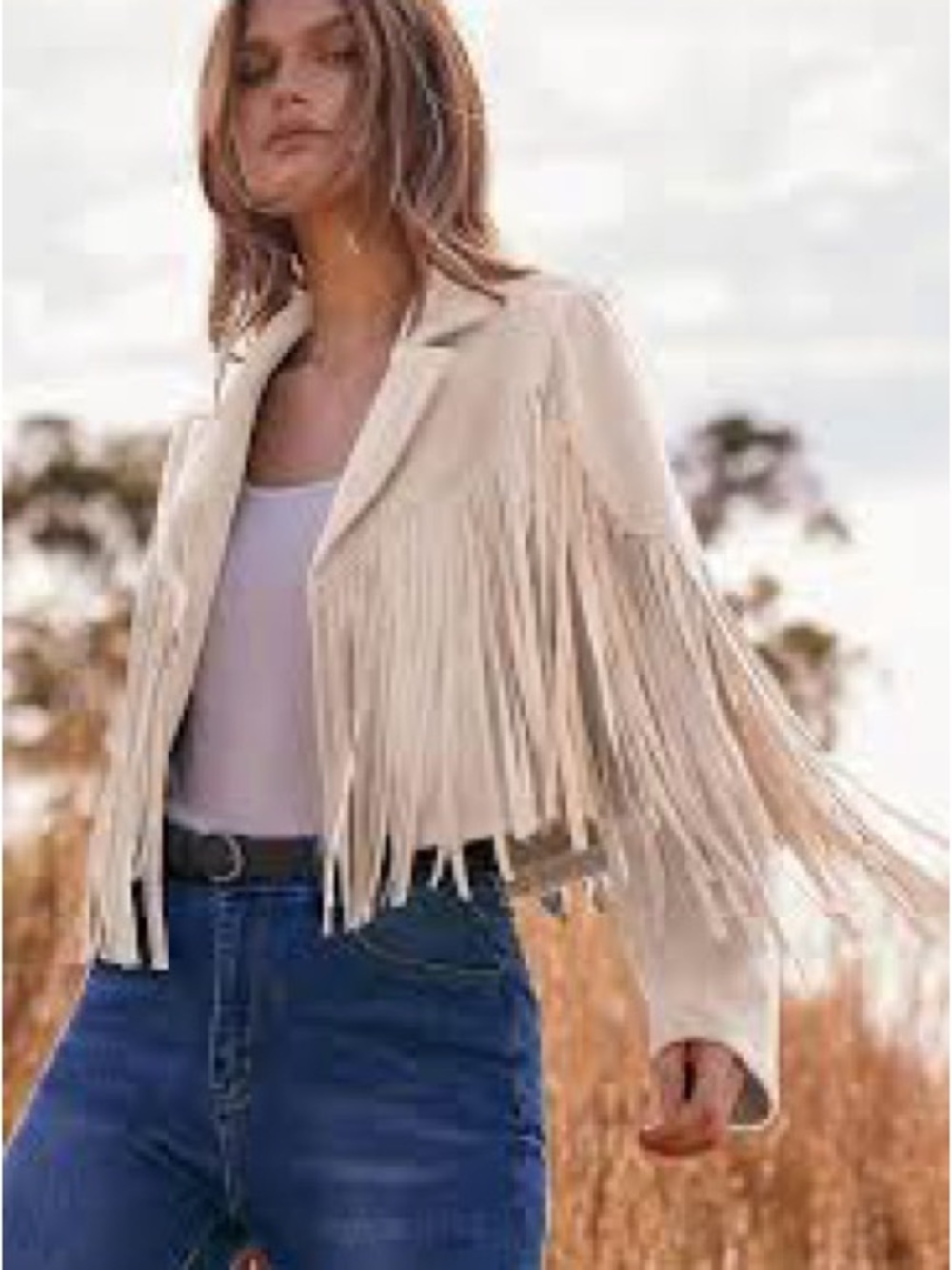 Prettygarden Fringe Faux Suede Jacket – Western Boho – Size XL – NWOT
